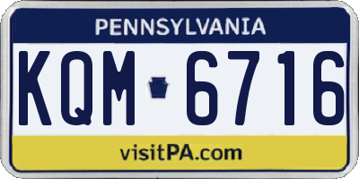 PA license plate KQM6716