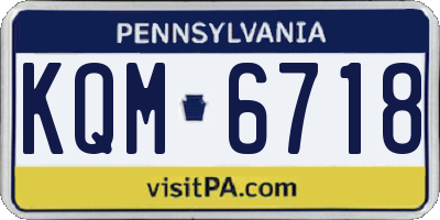 PA license plate KQM6718