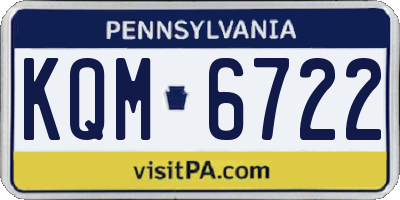 PA license plate KQM6722