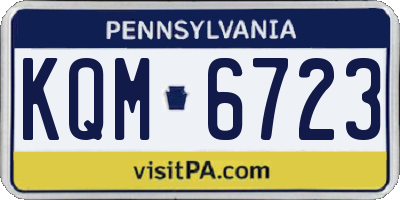 PA license plate KQM6723