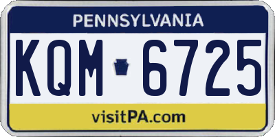PA license plate KQM6725