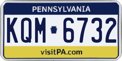 PA license plate KQM6732