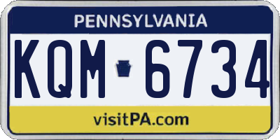 PA license plate KQM6734