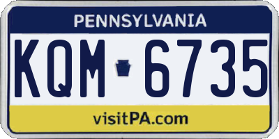 PA license plate KQM6735