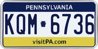 PA license plate KQM6736