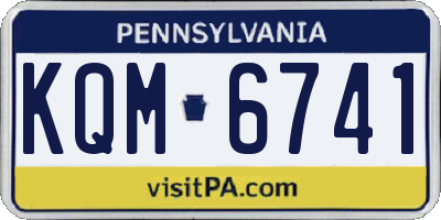 PA license plate KQM6741
