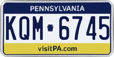 PA license plate KQM6745