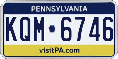 PA license plate KQM6746