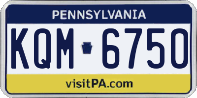 PA license plate KQM6750