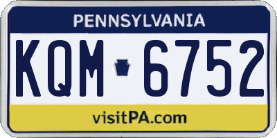 PA license plate KQM6752