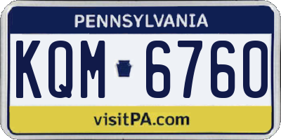 PA license plate KQM6760