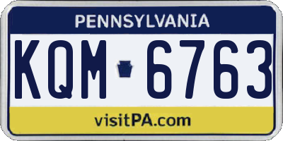 PA license plate KQM6763