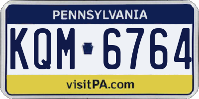 PA license plate KQM6764
