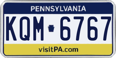 PA license plate KQM6767