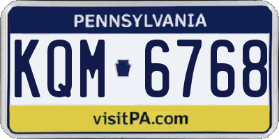 PA license plate KQM6768