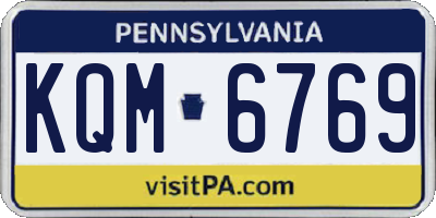 PA license plate KQM6769