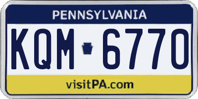 PA license plate KQM6770