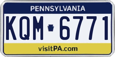 PA license plate KQM6771