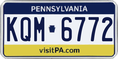 PA license plate KQM6772