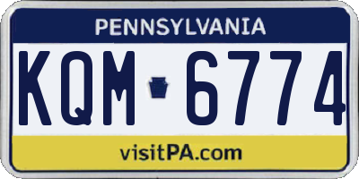 PA license plate KQM6774