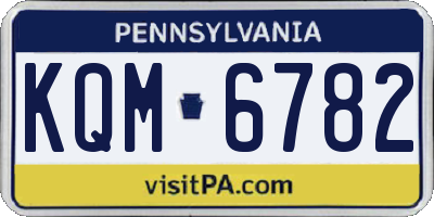 PA license plate KQM6782