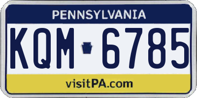 PA license plate KQM6785