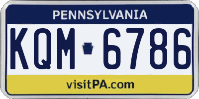 PA license plate KQM6786