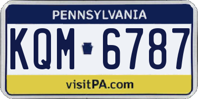 PA license plate KQM6787
