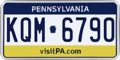 PA license plate KQM6790