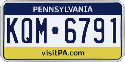 PA license plate KQM6791