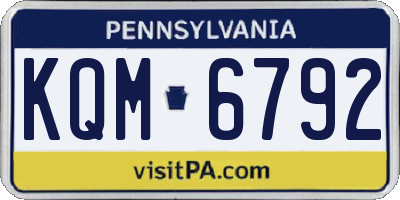 PA license plate KQM6792