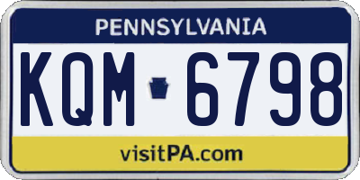 PA license plate KQM6798