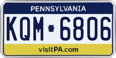 PA license plate KQM6806