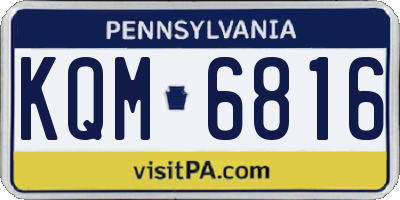PA license plate KQM6816