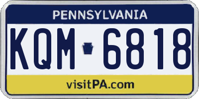 PA license plate KQM6818