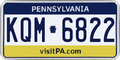PA license plate KQM6822