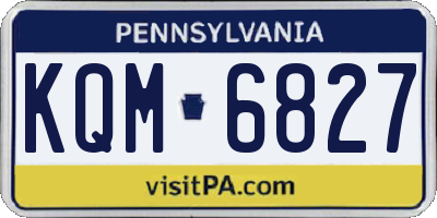 PA license plate KQM6827
