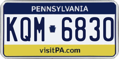 PA license plate KQM6830