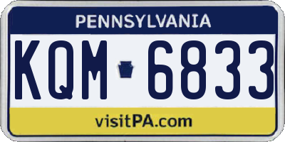 PA license plate KQM6833