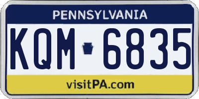 PA license plate KQM6835