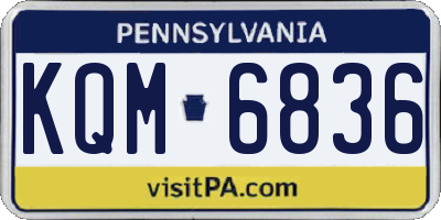 PA license plate KQM6836
