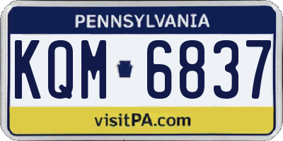 PA license plate KQM6837