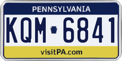 PA license plate KQM6841