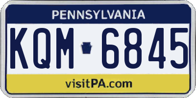 PA license plate KQM6845