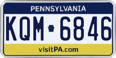 PA license plate KQM6846