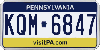 PA license plate KQM6847