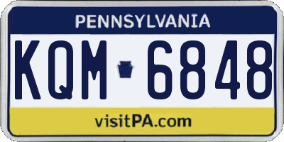 PA license plate KQM6848