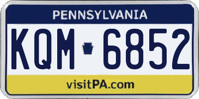 PA license plate KQM6852