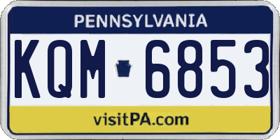 PA license plate KQM6853