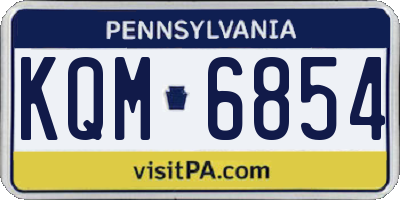 PA license plate KQM6854